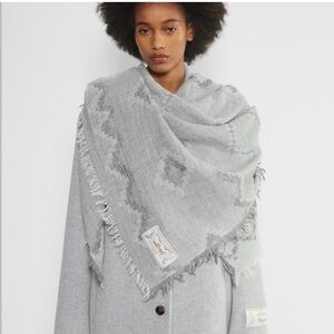 Wilfred grey wool blanket scarf